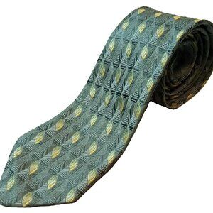 ERMENEGILDO ZEGNA Classic Tie Jacquard Flower Geometric 100% Silk Self-Tipped